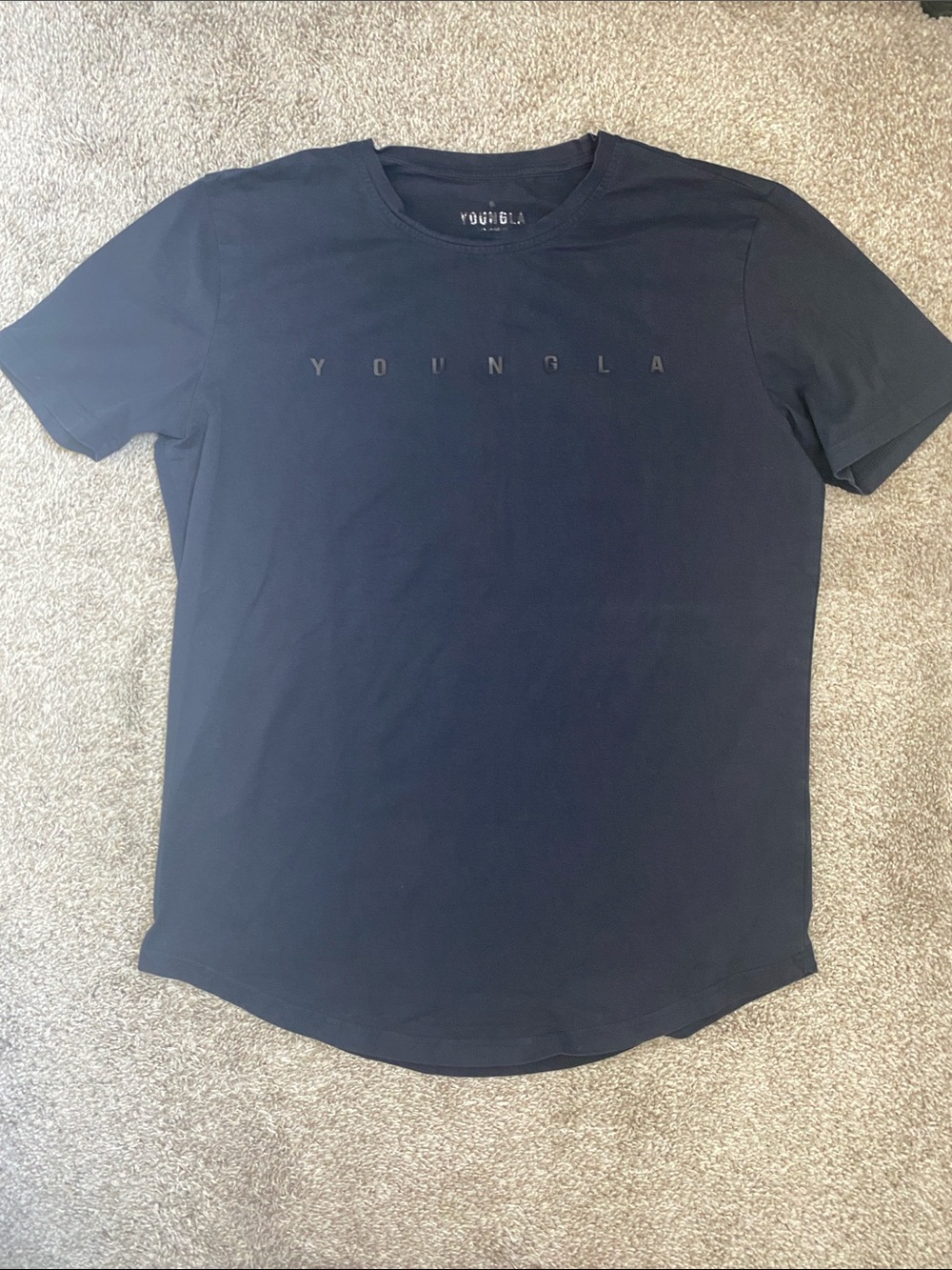 YoungLA Blue/Black Short Sleeve Logo Tee
